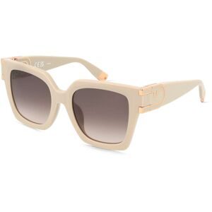 DE RIGO Vision D.A.CH. GmbH Furla SFU878 Damen-Sonnenbrille Vollrand Quadratisch Kunststoff-Gestell, Beige