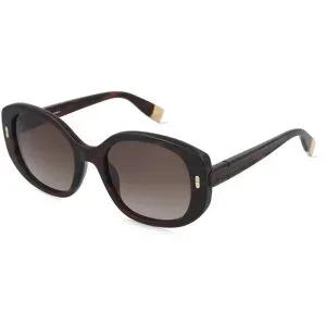 DE RIGO Vision D.A.CH. GmbH Furla SFUB10 Damen-Sonnenbrille Vollrand Oval Kunststoff-Gestell, Havanna