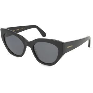 Marchon Germany GmbH Ferragamo SF1107S Damen-Sonnenbrille Vollrand Rund Acetat-Gestell, Schwarz