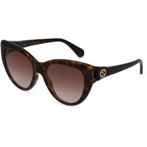 Kering Eyewear Spa Gucci GG0877S Unisex-Sonnenbrille Vollrand Butterfly Kunststoff-Gestell, Havanna
