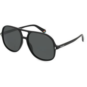 Safilo GmbH Polaroid PLD 6217/S Unisex-Sonnenbrille Vollrand Quadratisch Kunststoff-Gestell, Schwarz