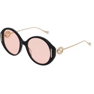 Kering Eyewear Spa Gucci GG1202S Unisex-Sonnenbrille Vollrand Rund Kunststoff-Gestell, Schwarz