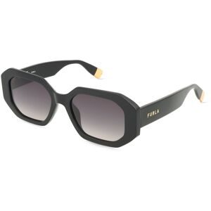 DE RIGO Vision D.A.CH. GmbH Furla SFU815 Damen-Sonnenbrille Vollrand Quadratisch Acetat-Gestell, Schwarz