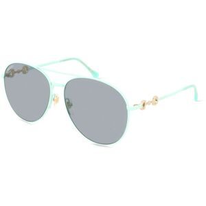 Kering Eyewear Spa Gucci GG1698S Unisex-Sonnenbrille Vollrand Pilot Metall-Gestell, Grün