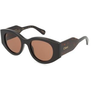 Kering Eyewear Spa Chloé CH0251S Unisex-Sonnenbrille Vollrand Oval Acetat-Gestell, Havanna