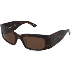 Kering Eyewear Spa Balenciaga BB0328S Unisex-Sonnenbrille Vollrand Eckig Acetat-Gestell, Havanna