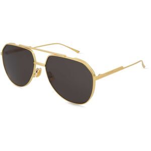 Kering Eyewear Spa Bottega Veneta BV1465S Unisex-Sonnenbrille Vollrand Pilot Metall-Gestell, Gold