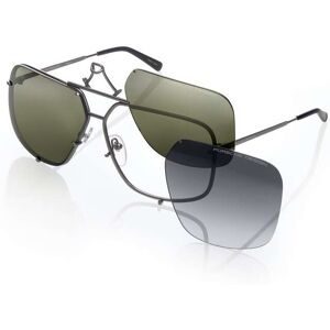 DE RIGO Vision D.A.CH. GmbH Porsche Design 8928 - mit Wechselgläsern Unisex-Sonnenbrille Vollrand Pilot Metall-Gestell, Grau