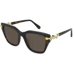 Luxottica Fashion Brillen Vertriebs GmbH Swarovski SK6041 Damen-Sonnenbrille Vollrand Geometrisch Acetat-Gestell, Havanna
