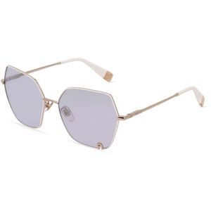 DE RIGO Vision D.A.CH. GmbH Furla FULSFU599 Unisex-Sonnenbrille Vollrand Butterfly Metall-Gestell, Weiß