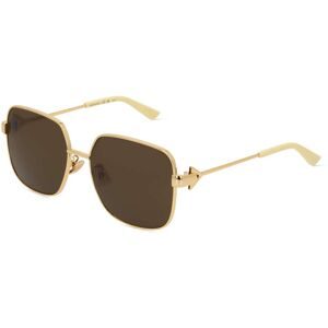Kering Eyewear Spa Bottega Veneta BV1199S Unisex-Sonnenbrille Vollrand Quadratisch Metall-Gestell, Gold