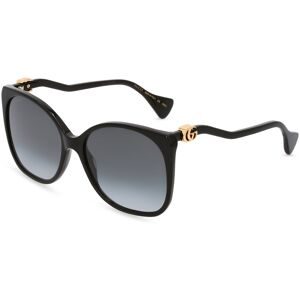 Kering Eyewear Spa Gucci GG1010S Unisex-Sonnenbrille Vollrand Butterfly Kunststoff-Gestell, Schwarz