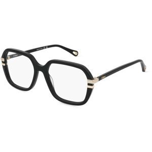 Kering Eyewear Spa Chloé CH0205O Unisex-Brille inkl. Gläser Vollrand Quadratisch Acetat-Gestell 53/17/130, Schwarz