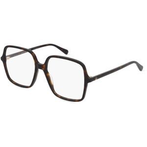Kering Eyewear Spa Gucci GG1003O Damen-Brille inkl. Gläser Vollrand Eckig Acetat-Gestell 53/16/140, Havanna