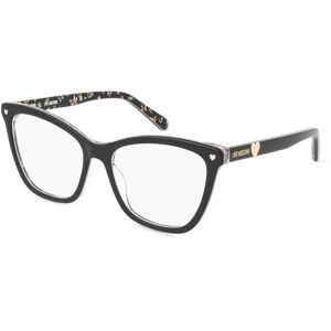 Safilo GmbH Love Moschino MOL593 Damen-Brille inkl. Gläser Vollrand Cat Eye Acetat-Gestell 54/16/140, Schwarz