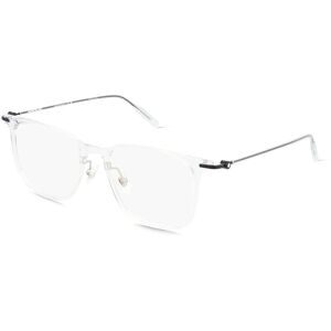 Kering Eyewear Spa Montblanc MB0354O Unisex-Brille inkl. Gläser Vollrand Quadratisch Kunststoff-Gestell 52/18/145, Transparent