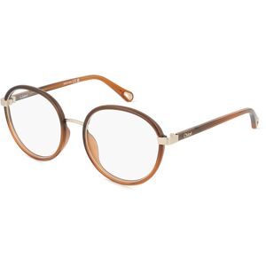 Kering Eyewear Spa Chloé CH0033O Unisex-Brille inkl. Gläser Vollrand Rund Kunststoff-Gestell 51/18/140, Braun