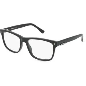 Safilo GmbH Dsquared2  D2 0007 Herren-Brille inkl. Gläser Vollrand Quadratisch Acetat-Gestell 55/17/145, Schwarz