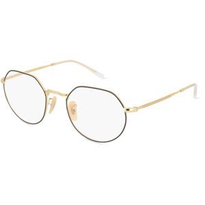 Luxottica Fashion Brillen Vertriebs GmbH Ray-Ban RX6465 Unisex-Brille inkl. Gläser Vollrand Geometrisch Metall-Gestell 49/20/140, Gold