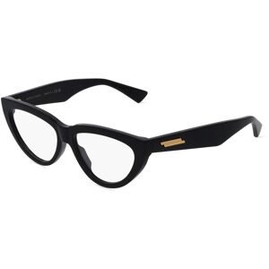 Kering Eyewear Spa Bottega Veneta BV1193O Unisex-Brille inkl. Gläser Vollrand Cat Eye Acetat-Gestell 54/15/145, Schwarz