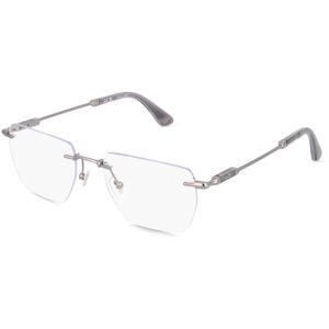 DE RIGO Vision D.A.CH. GmbH Police VPLN27 Herren-Brille inkl. Gläser Randlos Geometrisch Metall-Gestell 53/18/145, Grau