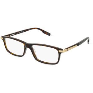 Kering Eyewear Spa Montblanc MB0217O Unisex-Brille inkl. Gläser Vollrand Quadratisch Kunststoff-Gestell 55/15/145, Havanna