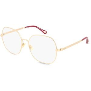 Kering Eyewear Spa Chloé CH0284O Damen-Brille inkl. Gläser Vollrand Eckig Metall-Gestell 57/16/140, Gold