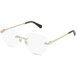Luxottica Fashion Brillen Vertriebs GmbH Swarovski SK1038 Damen-Brille inkl. Gläser Randlos Rund Metall-Gestell 54/18/140, Gold