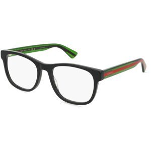 Kering Eyewear Spa Gucci GG0004ON Unisex-Brille inkl. Gläser Vollrand Quadratisch Kunststoff-Gestell 53/19/145, Schwarz