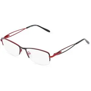 Optic Prima HK Fielmann OPH 9794 FLEX CL Damen-Brille inkl. Gläser Halbrand Quadratisch Edelstahl-Gestell 52/17/135, Schwarz