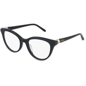 DE RIGO Vision D.A.CH. GmbH Furla VFU877 Damen-Brille inkl. Gläser Vollrand Rund Kunststoff-Gestell 51/19/140, Schwarz