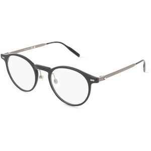 Kering Eyewear Spa Montblanc MB0426O Herren-Brille inkl. Gläser Vollrand Rund Kunststoff-Gestell 48/21/145, Schwarz
