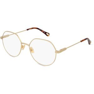 Kering Eyewear Spa Chloé CH0137O Unisex-Brille inkl. Gläser Vollrand Geometrisch Edelstahl-Gestell 53/18/145, Gold