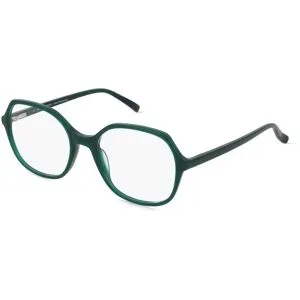 C&S CO. LTD. Fielmann ABC 079 FLEX FA AMANDA Damen-Brille inkl. Gläser Vollrand Geometrisch Acetat-Gestell 52/19/140, Grün