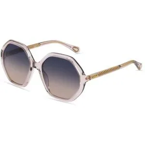 Kering Eyewear Spa Chloé CC0004S TEENS Jugend-Sonnenbrille Vollrand Geometrisch Kunststoff-Gestell, Transparent