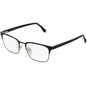 Suncute Industries Co., Ltd. Fielmann MC 538 FLEX CL Herren-Brille inkl. Gläser Vollrand Quadratisch Edelstahl-Gestell 53/19/140, Schwarz