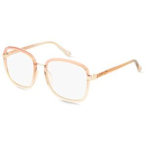Kering Eyewear Spa Chloé CH0034O Damen-Brille inkl. Gläser Vollrand Eckig Kunststoff-Gestell 53/18/140, Orange