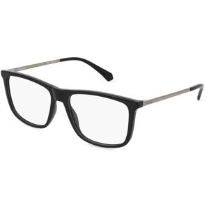 Safilo GmbH Polaroid PLD D497 Herren-Brille inkl. Gläser Vollrand Quadratisch Kunststoff-Gestell 55/16/145, Schwarz
