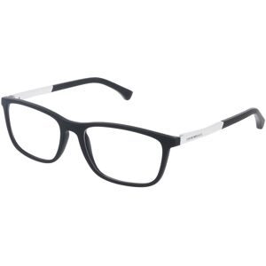 Luxottica Fashion Brillen Vertriebs GmbH Emporio Armani EA3069 Herren-Brille inkl. Gläser Vollrand Quadratisch Kunststoff-Gestell 55/17/140, Schwarz