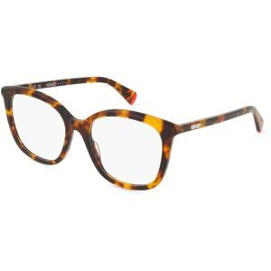 Thélios Kenzo KZ50202I Unisex-Brille inkl. Gläser Vollrand Quadratisch Kunststoff-Gestell 55/18/145, Havanna