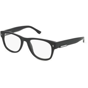 Safilo GmbH Dsquared2  D2 0048 Herren-Brille inkl. Gläser Vollrand Quadratisch Acetat-Gestell 51/20/145, Schwarz