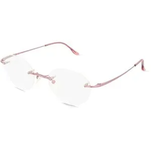 Suncute Industries Co., Ltd. Fielmann MC 653 CL LEA Damen-Brille inkl. Gläser Randlos Quadratisch Titan-Gestell 50/20/140, Pink
