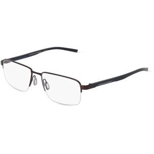DE RIGO Vision D.A.CH. GmbH Porsche Design 8747 Unisex-Brille inkl. Gläser Vollrand Quadratisch Metall-Gestell 56/17/145, Braun