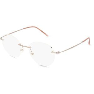 Marchon Germany GmbH Calvin Klein CK22125TA Unisex-Brille inkl. Gläser Vollrand Rund Metall-Gestell 50/18/150, Gold