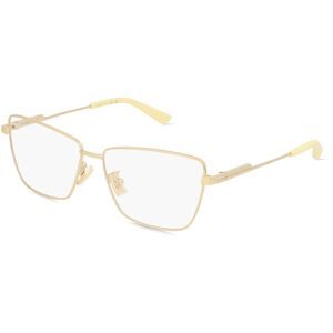 Kering Eyewear Spa Bottega Veneta BV1197O Unisex-Brille inkl. Gläser Vollrand Quadratisch Edelstahl-Gestell 57/14/140, Gold