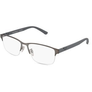 Luxottica Fashion Brillen Vertriebs GmbH Emporio Armani EA1138 Herren-Brille inkl. Gläser Halbrand Quadratisch Metall-Gestell 56/17/145, Silber