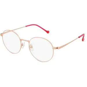 Billion Excel Optical Manufactory Co. Ltd. Fielmann BE 021 CL Damen-Brille inkl. Gläser Vollrand Rund Edelstahl-Gestell 49/18/150, Pink
