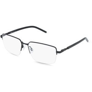 Kering Eyewear Spa PUMA PU0538O Herren-Brille inkl. Gläser Halbrand Eckig Metall-Gestell 59/17/145, Schwarz