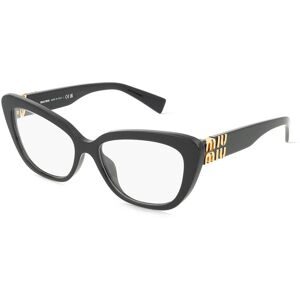 Luxottica Fashion Brillen Vertriebs GmbH Miu Miu MU05VV Damen-Brille inkl. Gläser Vollrand Cat Eye Acetat-Gestell 55/16/140, Schwarz