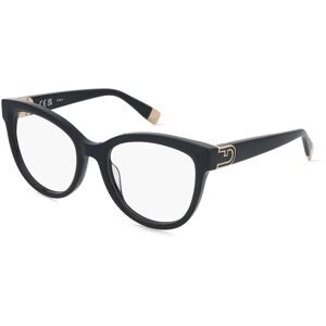 DE RIGO Vision D.A.CH. GmbH Furla VFU864 Damen-Brille inkl. Gläser Vollrand Cat Eye Kunststoff-Gestell 53/19/140, Schwarz